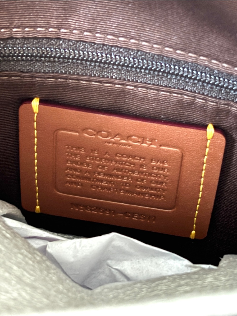 ❌SOLD❌ New Coach Large Rowan Satchel Handbag in Maple Leather - Picture 11 of 13